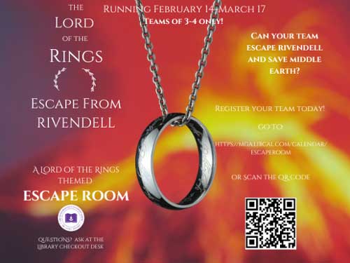 Lord of the Rings Escape Room graphic.